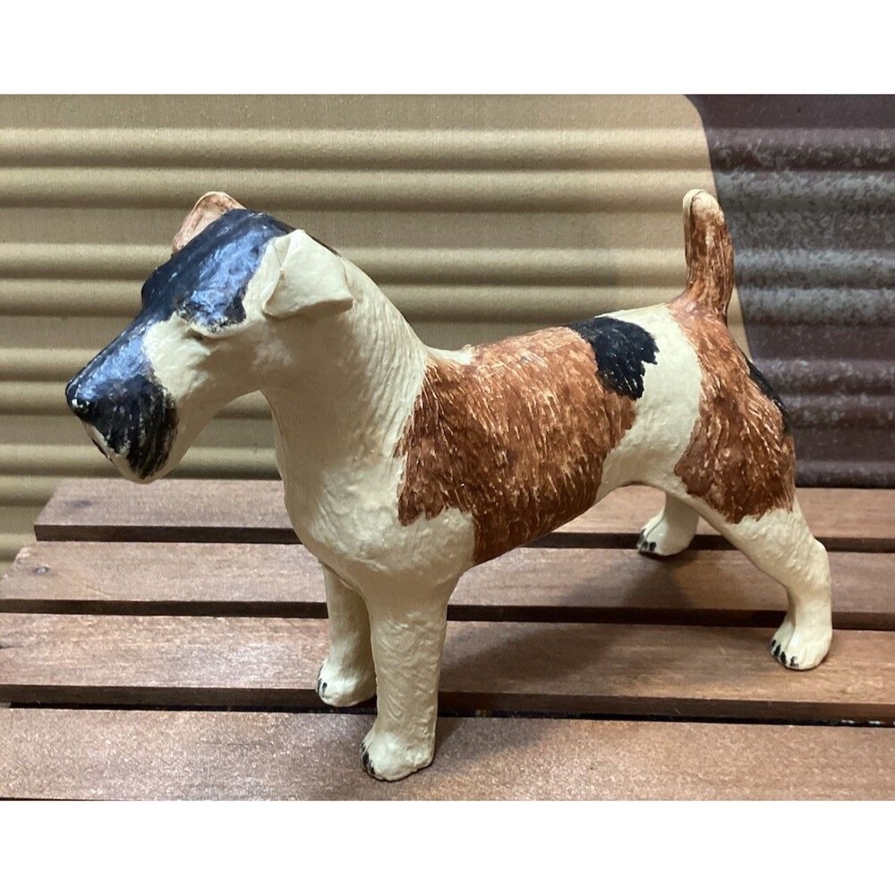 Vintage Plastic Celluloid Terrier Dog Figurine Ideal Toy Corp. About 6"